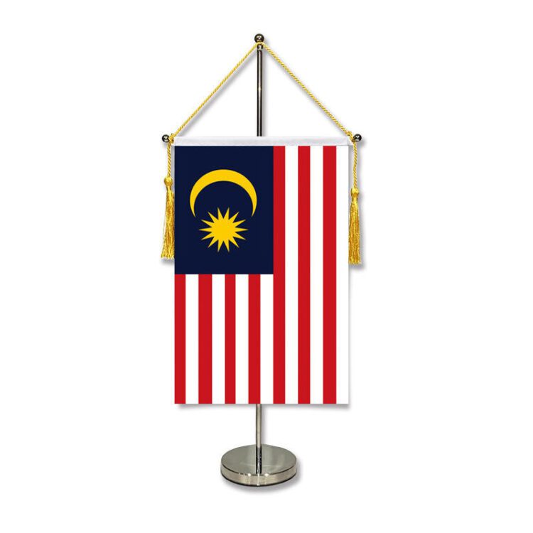 Custom office flag mini 14*21cm table flag with stand desktop flagpole flag holder