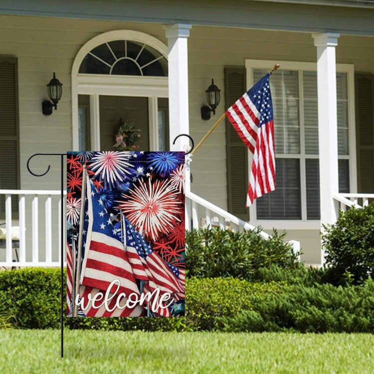 Memorial day freedom boots garden flag linen burlap 4th of july independence day patriotic american veteran soldier burlap flags