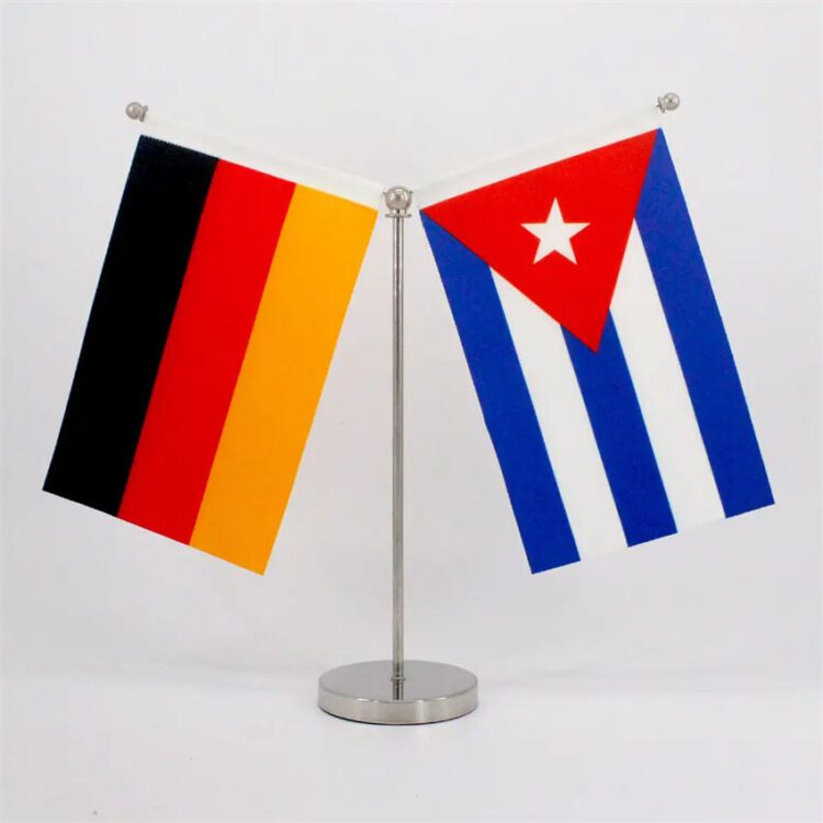 Custom mini table flag small desk flags vivid color table flag with stand