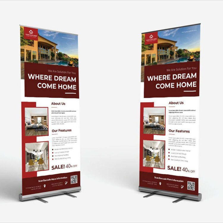 Custom outdoor hot sale backdrop poster stand display trade show retractable banner roll up banner