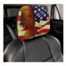 Spandex fabric stretched custom printed logo sublimation country national car headrest cover flag