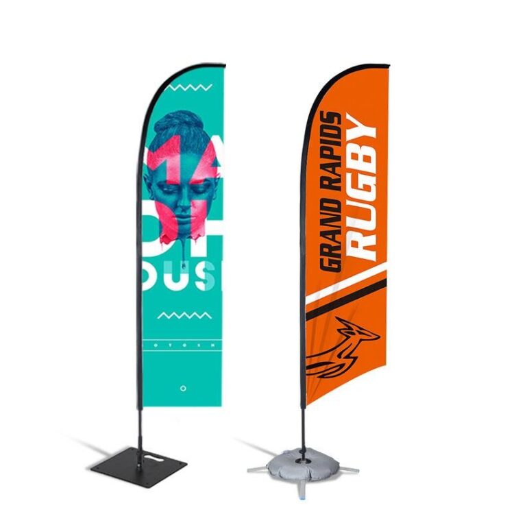 Custom advertising beach feather flag sublimation printing beach flag with pole