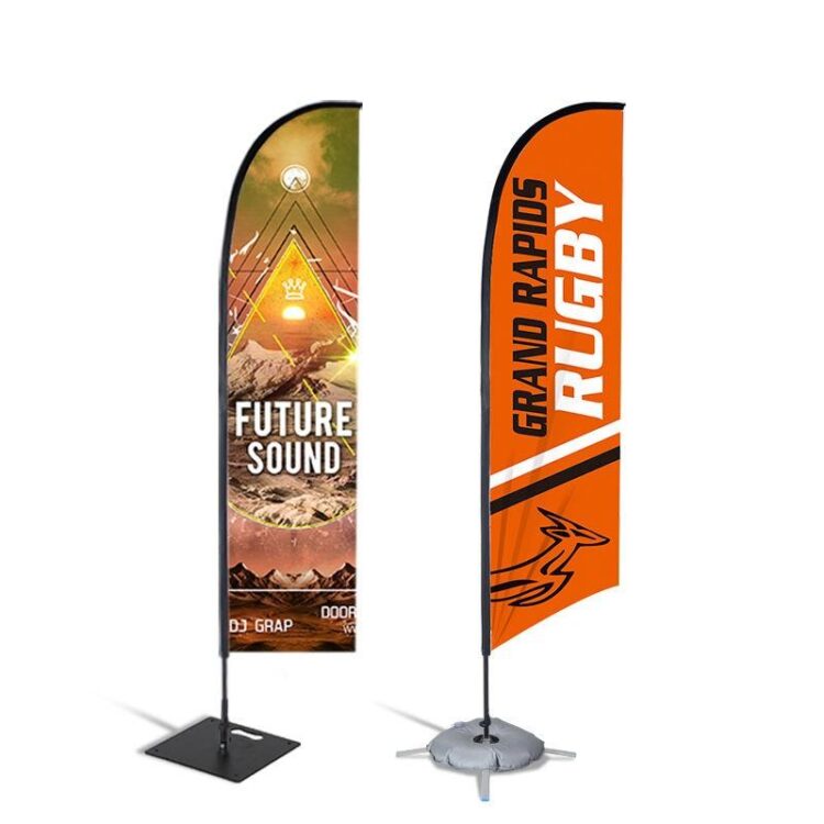 Custom advertising beach feather flag sublimation printing beach flag with pole