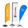 Custom logo printing feather flying flag advertising feather banner bow beach flag