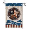 Memorial day freedom boots garden flag linen burlap 4th of july independence day patriotic american veteran soldier burlap flags