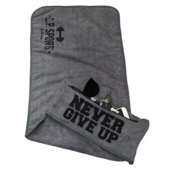 Sweat absorbing printed microfiber sport fitness towel custom gym towel with magnet