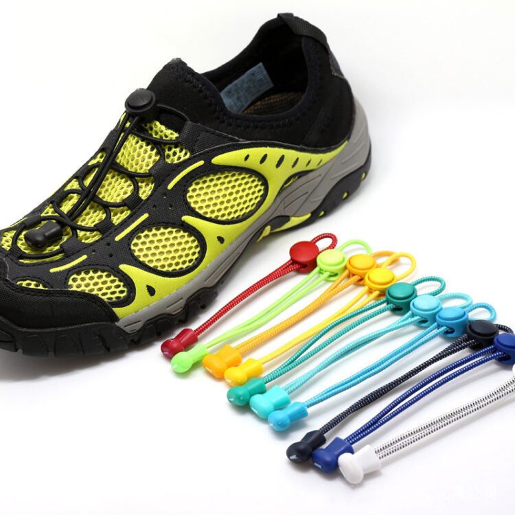 Elastic laces locks sneakers no tie shoe laces system custom printed logo no tie elastic shoelaces