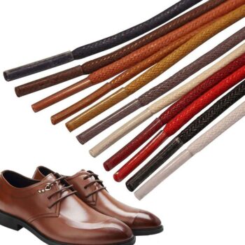 Round waxed cotton shoelaces for oxford shoes round dress shoes boot lace in stock