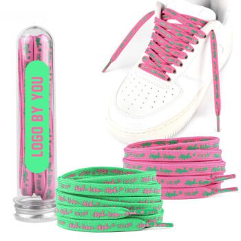 Custom your own logo flat sneaker shoe lace design printed shoelaces polyester colorful sneaker shoestring