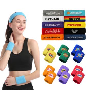 Custom logo comfortable tennis sweatband breathable wrist tube hand towel sweat-absorbent band wristband