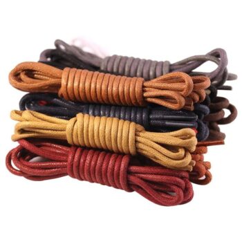 Round waxed cotton shoelaces for oxford shoes round dress shoes boot lace in stock