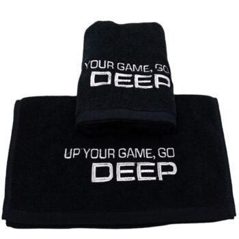 Black embroidery gym sport towel custom logo 100% cotton