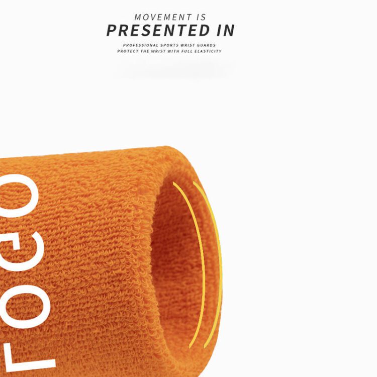 Custom logo comfortable tennis sweatband breathable wrist tube hand towel sweat-absorbent band wristband