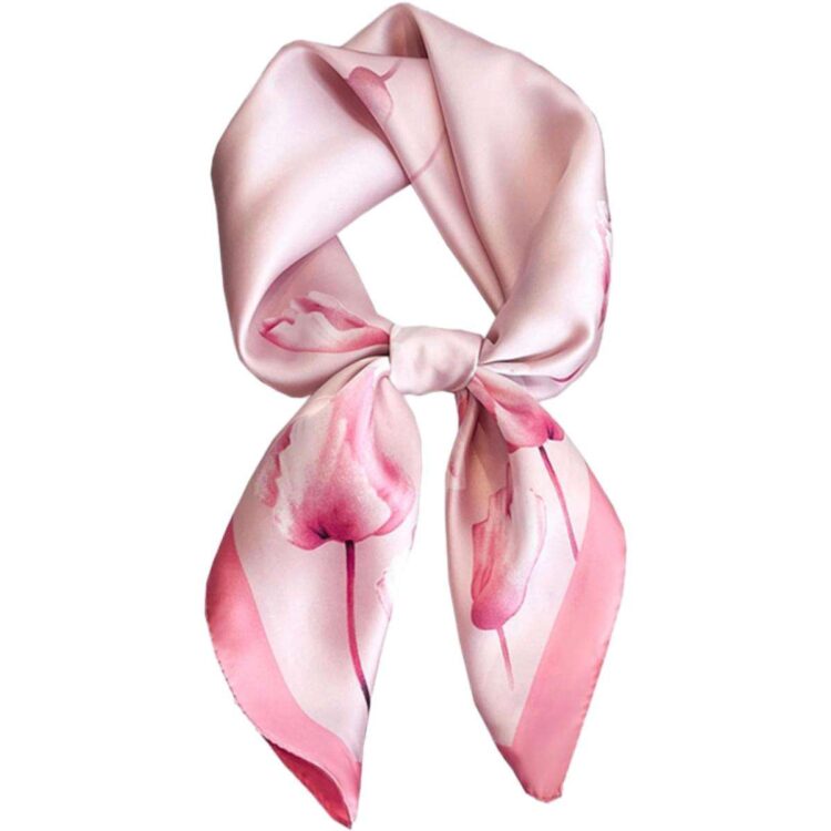 Custom print square satin head scarves satin bandanas for women