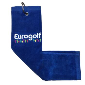 Custom tri fold golf towel 100% cotton soft golf towel custom logo with hook