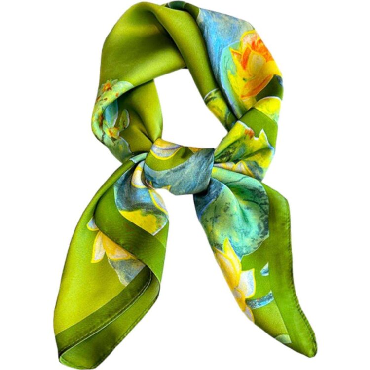 Custom print square satin head scarves satin bandanas for women