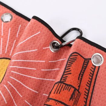 Summer golf towels sports towels with hooks microfiber waffle towels customized size logo single or double print