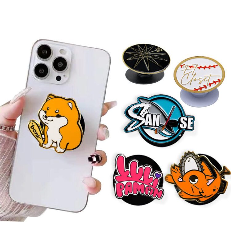 Factory wholesale free custom logo printing socket poppings up sockets stand holder acrylic phone grip