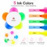 5 in 1 flower shape fluorescent marker pen 2