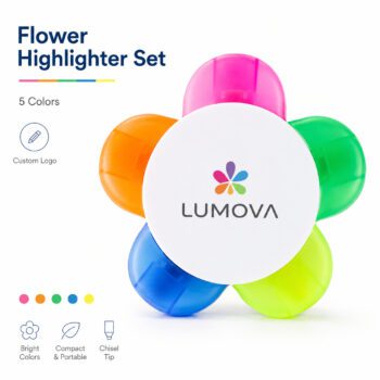 5 in 1 flower shape fluorescent marker pen