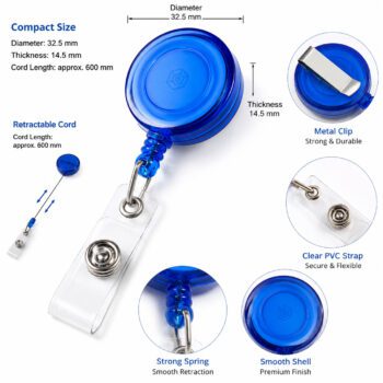60cm retractable badge reel id card holder 1
