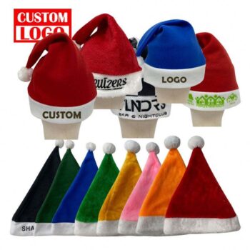 Custom christmas beanie knit santa claus xmas christmas hats with leds lights santa christmas hat for adults