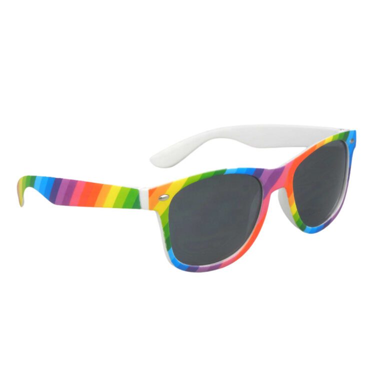 Oem promotional uv400 protection custom rainbow square sunglasses for men women shopping outdoor walking