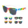 Oem promotional uv400 protection custom rainbow square sunglasses for men women shopping outdoor walking