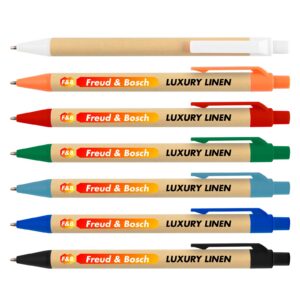 Wheat straw materials kraft paper barrel eco-friendly ballpoint pen-biogradeable custom print paper ball pen