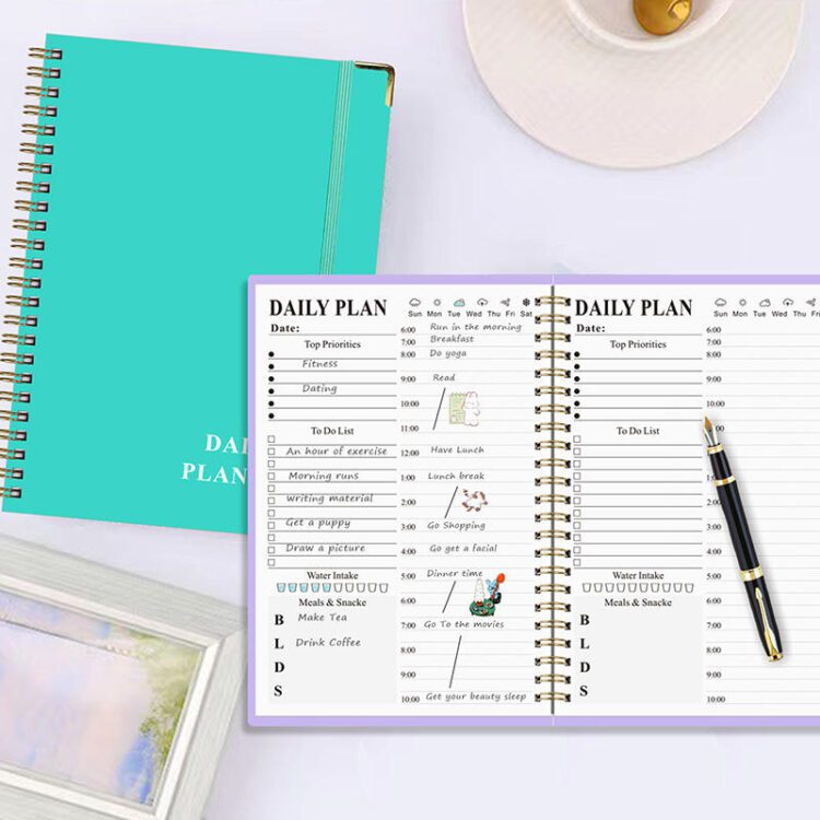 Customizable logo spiral notebook printing a5 diary notebook promotion gift custom leather cover journal coil notebook