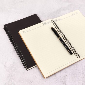 Wholesale spiral notebook custom logo diary print brand note book pu cover notebook a5 logo leather journal notebook coil book