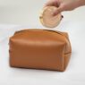 Portable waterproof storage purse minimalism travel makeup bag fashion letter pu leather cosmetic bag for women girl daily use