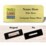 Blank name tag badge custom logo gold metal aluminum sublimation staff name badge with magnet backing