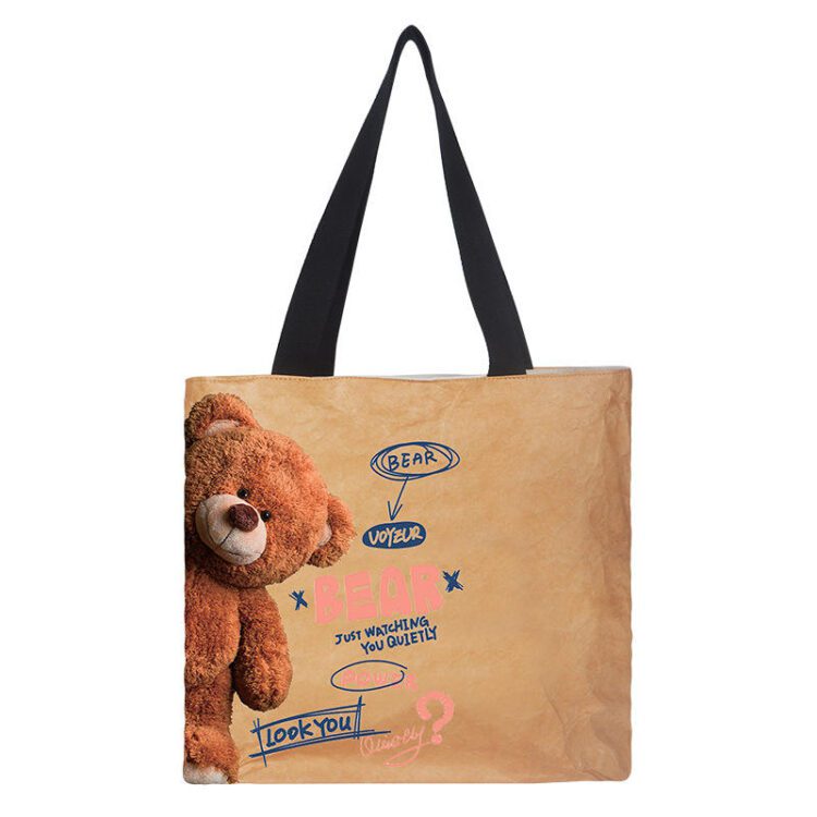 Wholesale custom low moq washable long handle reusable custom tyvek paper tote bag dupont tyvek bag coated tyvek bag with logo