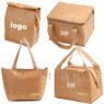 Custom logo eco reusable waterproof large mini capacity thermal insulated cooler freezable brown paper tyvek lunch bag for women
