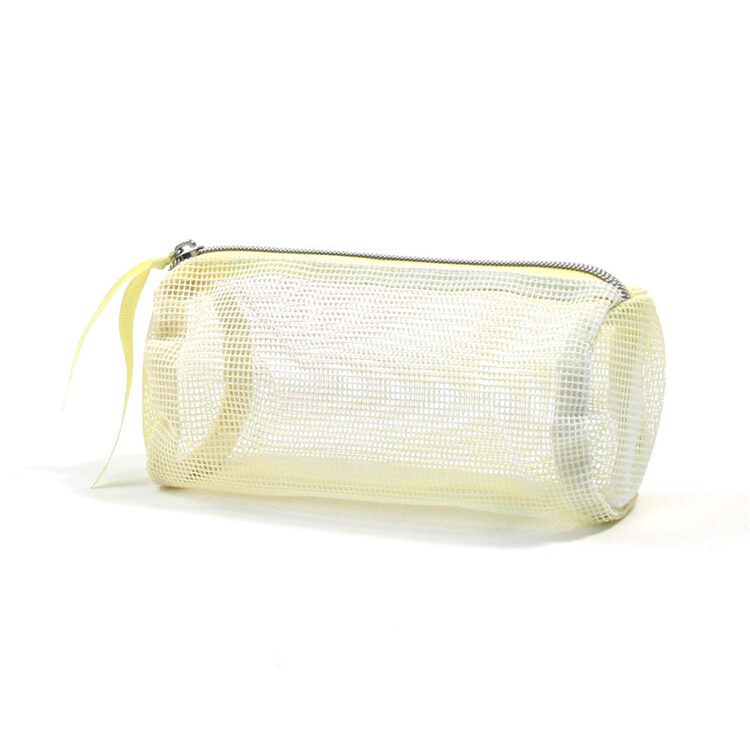 Wholesale zipper mesh pouch cosmetic organizer travel mesh makeup bag for cosmetics pencil case