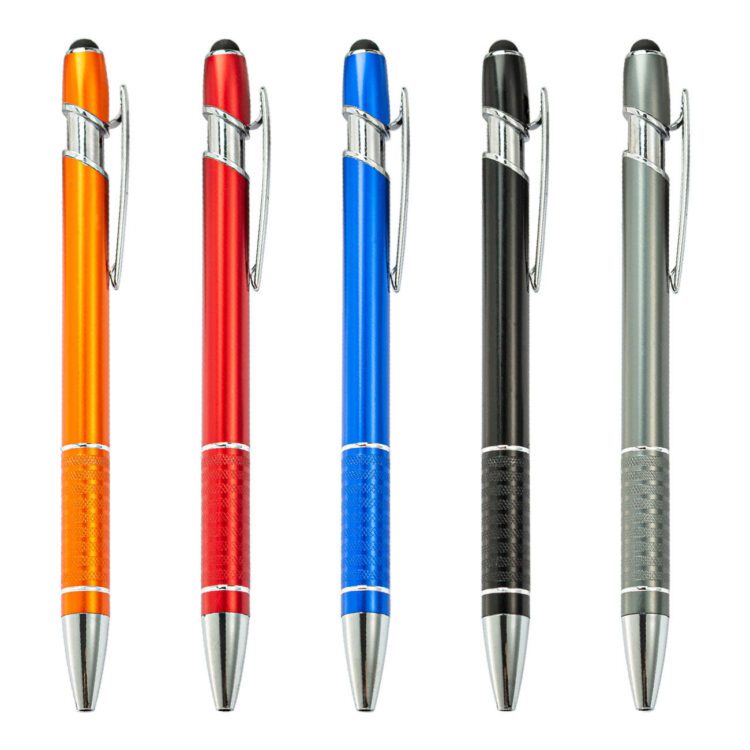 Hot selling promotional custom logo ball pen stylus metal pen with custom logo