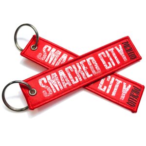 Personalized embroidered flight keychains custom embroidery keychain woven key tag fabric car keychain