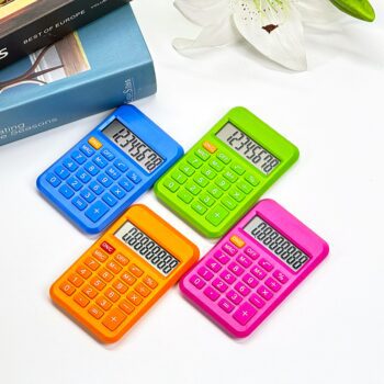 Custom cute rubber keyboard promotional kids love 8 digit electronic mini pocket calculator