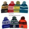 Wholesale custom beanie/100% acrylic your own embroidery logo fashion knitted beanie hat custom winter hat with pom pom