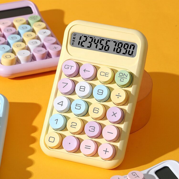 Wholesale promotion calculator gift 10 digit colorful buttons smart count custom business office mini cute rainbow calculator