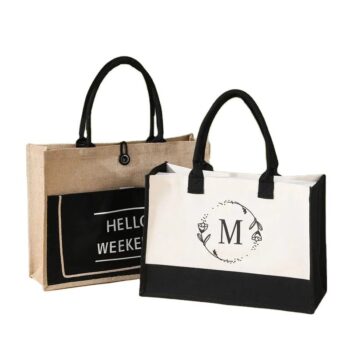 Custom logo branded factory price reusable tote environmentally friendly jute shopping bag for advertising