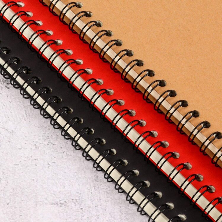 Wholesale spiral notebook custom logo diary print brand note book pu cover notebook a5 logo leather journal notebook coil book
