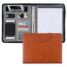 Custom waterproof leather zipper file folder bag multifunction portfolio folder,a4 leather document file folder