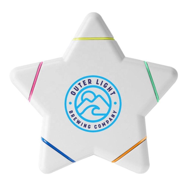 Wholesale new arrival promotional gifts non scented star shaped highlighter five colour good for custom logo