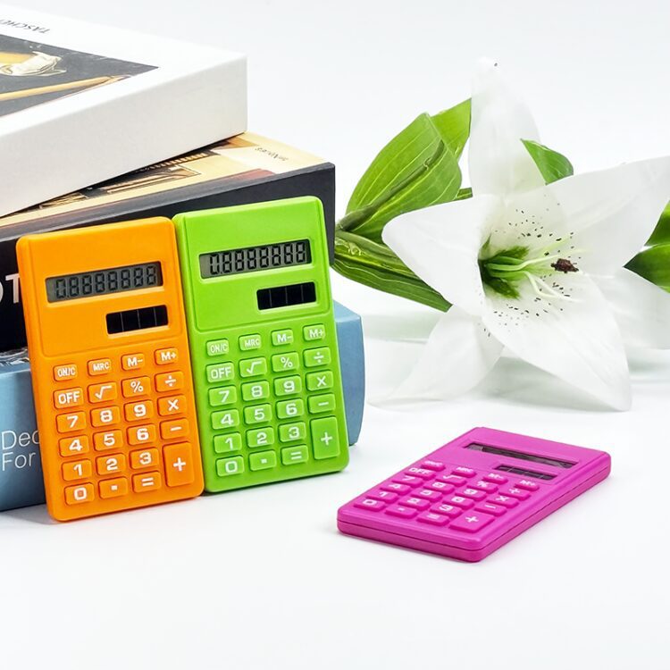 Mini cute calculator for school students office solar custom colorful pocket custom dual power smart basic 8 digit