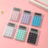 Custom office stationery box mini stationery items cute portable 8 digit transparent calculator