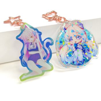 Cute anime cute bear acrylic keychain kawaii cartoon keyring acrylic plastic key chains charm for women bag pendant jewelry gift