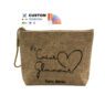 Custom jute makeup pouch large capacity women girl heart letter pattern design sublimation linen cosmetic bag for travel daylife