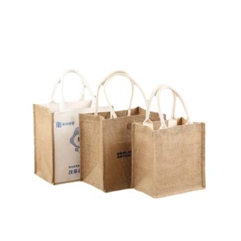 Custom logo branded factory price reusable tote environmentally friendly jute shopping bag for advertising